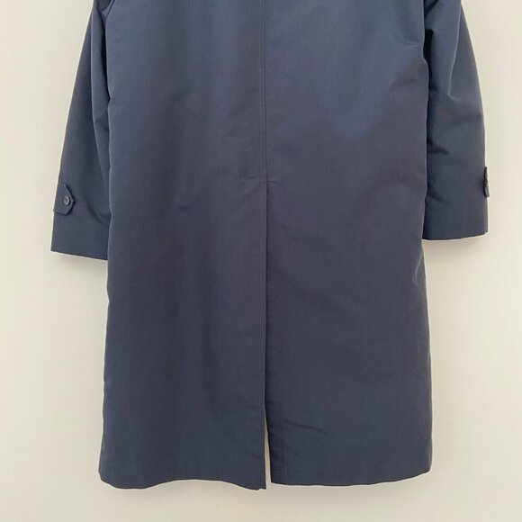 London Fog Towne Men's Navy Blue Long Fleece Lined Trench Coat Jacket Sz 42 Long - Picture 7 of 13